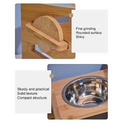 Elevated Cat Bowls For Food And Wate, 15° Tilted Raised Stainless Steel Pet Bowl For Puppy And Cats, Adjustable Height Dog Food Feeding Dishes Water Bowl Stand B -Zoo Shop 51ZxrZmJSOL