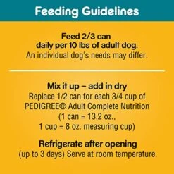 PEDIGREE CHOPPED GROUND DINNER Adult Canned Soft Wet Dog Food, Chicken & Rice Dinner, 13.2 Oz. Cans (Pack Of 12) -Zoo Shop 51a98b9mIVL