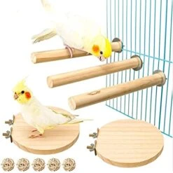 JYDQM 10pcs/Set Pet Bird Chew Toys Parrot Perches Stand Platform Cage Toy Paw Grinding Toys For Parrot Bites Parakeet Bird Product
