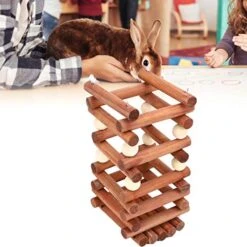 KUIDAMOS Convenient Eco-friendly Pet Grass Stand Beautiful Wood Material For Guinea Pig -Zoo Shop 51aVQX2QhNL