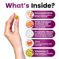 Dog Multivitamin Chewable With Glucosamine - Dog Vitamins And Supplements, Senior & Puppy Multivitamin For Dogs - Pet Chondroitin Hip And Joint Support Health, Immune Booster, Skin, Heart, Probiotics -Zoo Shop 51aZomSMwIL