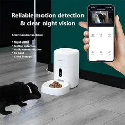 TELLUR Smart Automatic Food Dispenser For Cats And Dogs, Pet Feeder Alexa WiFi, 4L, 2K Video Camera, Alexa And Google Compatible, 10s Voice Recording, Programmable Food Time And Portions -Zoo Shop 51akK0tCLUL