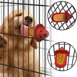 Dog Crate Training Tool, Dog Training Aid For Secures To Crate Peanut Butter Toy, Dog Kennel Therapy Training Slow Feeder Toy For Reduces Anxiety, Dog Crate Toy(Red) 11 Dog Crate Training Tool, Dog Training Aid For Secures To Crate Peanut Butter Toy, Dog Kennel Therapy Training Slow Feeder Toy For Reduces Anxiety, Dog Crate Toy(Red) -Zoo Shop 51b8HJeRzSL