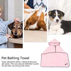 Mipcase Supplies Cleaning Shower Size Dry Kitten Robes Puppy Bag Bathing Pet Coat Bathrobe Bath M Towel Dog Microfibre Fleece Animal Wearable Coral Wear Robe Accessories Drying Quick -Zoo Shop 51bAyNsaMcL