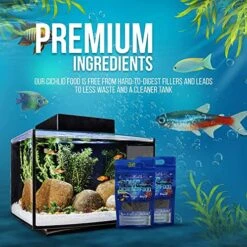 Ron's Cichlid Fish Food For African Cichlids, Tetras & Other Tropical Fish, Premium Food For Brighter Colors, Healthier Fish & Cleaner Tanks, Pellets Made With Real Shrimp & Natural Ingredients, 1 LB -Zoo Shop 51bMBdW2DHL