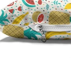 Ambesonne Food Pet Bed, Fruits Banana Pomegranate Pineapple Watermelon Lemon Kitchen Cafe Abstract Graphic, Chew Resistant Pad For Dogs And Cats Cushion With Removable Cover, 24" X 39", Multicolor -Zoo Shop 51bMXHbfCfL