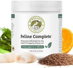 Wholistic Pet Organics Feline Complete: Cat Multivitamins Immune Support Supplements And Vitamins, Cat Vitamins For Indoor Cats, Minerals, Prebiotics, Probiotics, Antioxidants For Skin And Coat -Zoo Shop 51bu8wGAUcL. AC