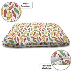 Lunarable Pepper Wooden Pet House, Vegetarian Food And Vegetables Pattern Exotic Hot Ingredients Mexican Cusine Element, Outdoor & Indoor Portable Dog Kennel With Pillow And Cover, Small, Multicolor -Zoo Shop 51bwd1pxnLL