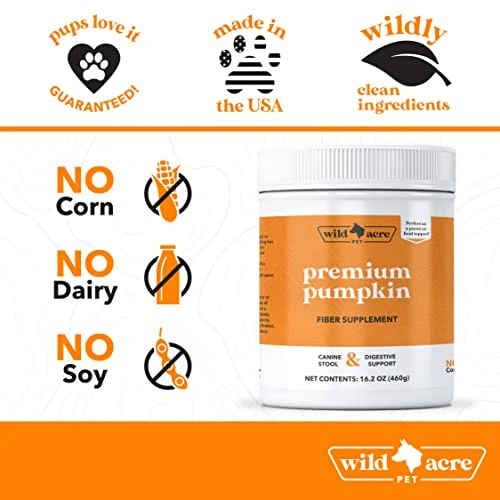 Wild Acre Pumpkin Powder For Dogs - No More Diarrhea Or Scoots! - Digestive Puree Treat Or Food Topper - Fiber Supplement For Dogs With Prebiotics, 16oz 6 Wild Acre Pumpkin Powder For Dogs - No More Diarrhea Or Scoots! - Digestive Puree Treat Or Food Topper - Fiber Supplement For Dogs With Prebiotics, 16oz - Image 4