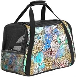 Pet Carrier Blue Seafood Pattern Soft-Sided Pet Travel Carriers For Corgi,Cats,Dogs Puppy Comfort Portable Foldable Pet Bag Airline Approved -Zoo Shop 51c3MvBGpeL. AC