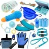Puppy Starter Kit For Small Dog - 26 Pcs Dog Toys, Collar, Leash, Puppy Training Cilcker, Treat Bag, Poop Waste Bag With Dispenser, Blanket, Grooming Glove, Food Bowls, Toothbrush, ID Tag, Etc -Zoo Shop 51c3TED42HL