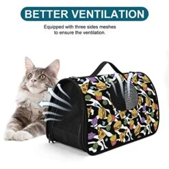 Pizza Hamburger And Food On Zebra Print Pet Carrier For Small Dogs & Cats Travel Puppy Portable Handbag Pet Carrier Bag For Travel/Car/Outdoor -Zoo Shop 51cCUML1DmL