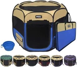 WINiPET 2-Door Folding Soft Pet Playpen (2 Year Warranty), Plus Carrying Bag And Food Grade Silicone Bowl, 10-Size And 12-Color Portable Dog Cat Playpen, Exercise Pen, Indoor & Outdoor Pet Home -Zoo Shop 51cUPPE 2PL. AC 2
