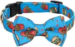 Gyapet Dog Collar For Large Dogs Medium Bowtie Detachable Adjustable Cute Cartoon Quick Release Snap Pizza L -Zoo Shop 51cdzdiUH5L. AC