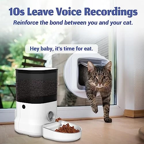 Automatic Cat Food Dispenser - Timed 1-6 Meals Daily Auto Pet Feeders For Dog & Cat With Voice Recorded Feeding Training, Clog-Free Design, Dual Power Supply (120"/3m Cord) 5 Automatic Cat Food Dispenser - Timed 1-6 Meals Daily Auto Pet Feeders For Dog & Cat With Voice Recorded Feeding Training, Clog-Free Design, Dual Power Supply (120"/3m Cord) - Image 3