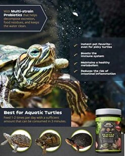 Ultra Fresh - Turtle Nutri Stick, Wild Sword Prawn, Calcium & Vitamin D Enriched Aquatic Turtle Food With Probiotics For Picky Turtles, Made From All Natural Ingredients 13.4 Oz -Zoo Shop 51cn15ZKBpL