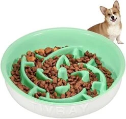 Tivray Slow Feeder Dog Bowls Large Breed, 3 Cups Dog Bowl Slow Feeder Ceramic Dog Slow Feeder Bowl, Puzzle Dog Food Bowls Slow Feeder Bowl For Fast Eaters, Slow Eating Dog Bowl For Medium Large Dogs -Zoo Shop 51cr83C9D3L. AC