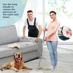 56’’ Pet Hair Remover Set With Metal Fabric Edge Design,Retractable Carpet Scraper Rake,180°Rotating Dog Shedding Cleaner Tool,Reusable Large And Small Pet Brush Broom,for Carpet,Couch,Car,Rug,Stairs -Zoo Shop 51cxkCaBwnL