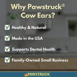 Pawstruck Jumbo Cow Ears For Dog Pet Food (10 Pack) Made In USA & Natural, Healthy Bulk Dental Dog Treats, Single Ingredient Chew, Fresh,Tasty Beef, Low Calorie, Digestible, & Safe, 10.4 Ounces -Zoo Shop 51d9akjcOlL