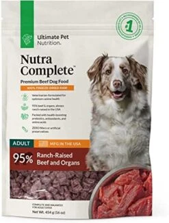 ULTIMATE PET NUTRITION Nutra Complete, 100% Freeze Dried Veterinarian Formulated Raw Dog Food With Antioxidants Prebiotics And Amino Acids, (Beef, 5 OZ) 20 ULTIMATE PET NUTRITION Nutra Complete, 100% Freeze Dried Veterinarian Formulated Raw Dog Food With Antioxidants Prebiotics And Amino Acids, (Beef, 5 OZ) -Zoo Shop 51dLXUi9C0L. AC