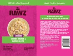 Rawz Premium Shredded Wet Cat Food Pouches - 5 Flavor Variety Pack Bundle (Salmon, Chicken, Egg,Cheese, Pumpkin) With Hotspot Pets Food Bowl, (5 Pouches) (2.46oz)