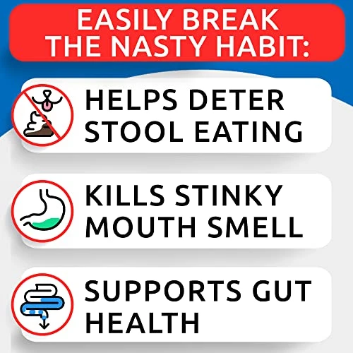 NO Poo Treats - Prevent Dog Poop Eating - Coprophagia Treatment - Stool Eating Deterrent - Probiotics & Enzymes - Digestive Health + Breath Aid - Made In USA - 120 Chews 4 NO Poo Treats - Prevent Dog Poop Eating - Coprophagia Treatment - Stool Eating Deterrent - Probiotics & Enzymes - Digestive Health + Breath Aid - Made In USA - 120 Chews - Image 2