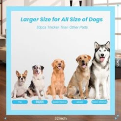 Puppy Pee Pads 32"x36" 60 Count, Pee Pads For Dogs Extra Large, Leak-Proof & Super Absorbent Dog Pee Pads, Thicken Disposable Potty Pads Puppy Training Pads For Cats Rabbits -Zoo Shop 51deVdsvTxL