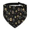 GENERIC Gold Dog Paw Print And Star Pattern Dog Bandana,Dog Bandanas Triangle Bibs Scarf Accessories Minimal Head Cicumference