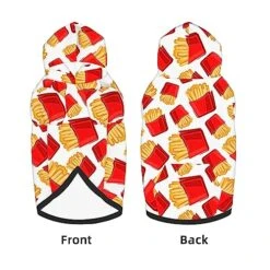 GENERIC Pet Costumes Fries Pattern Fast Food Pet Dog Costume Pets Wear Vest Cloth Outfit Sweatshirts Jacket Pullover Black -Zoo Shop 51dnhezHTuL