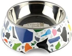 French Bull 24 Oz. Pet Bowl, 2 Piece - Dog, Cat, Feeder, Nonslip, Stainless Steel, Raised - Ziggy White -Zoo Shop 51dqFY0mt5L. AC