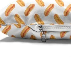 Ambesonne Hot Dog Pet Bed, Food Simple Doodle Sausage Mustard Ketchup, Chew Resistant Pad For Dogs And Cats Cushion With Removable Cover, 24" X 39", Orange Dark Peach -Zoo Shop 51dxtTZvt3L