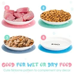 6 Pcs Whisker Fatigue Cat Bowl With 6 Pcs Silicone Anti Slip Mat, Ceramic Cat Food Plate, Cat Wet Food Bowl, Shallow Cat Food Dish For Feeding Kitten Small Pet Water, 6 Inch 12 6 Pcs Whisker Fatigue Cat Bowl With 6 Pcs Silicone Anti Slip Mat, Ceramic Cat Food Plate, Cat Wet Food Bowl, Shallow Cat Food Dish For Feeding Kitten Small Pet Water, 6 Inch -Zoo Shop 51eFnRnFSzL