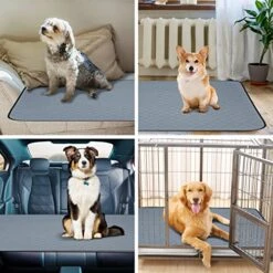 Avont 2 Pack Washable Reusable Puppy Pee Pad, Highly Absorbent Non Slip Dog Training Whelping Pads With Waterproof Bottom, Guinea Pig Fleece Cage Pen Liner Cats Food Feeding Mat -Large -Zoo Shop 51eNpUKP2AL