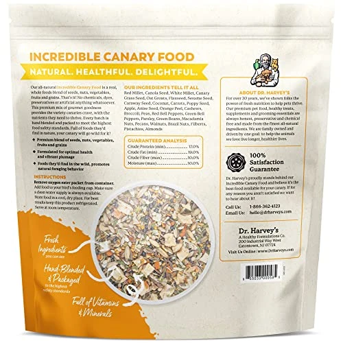 Dr. Harvey's Incredible Canary Blend, Natural Food For Canaries (4 Pounds) 8 Dr. Harvey's Incredible Canary Blend, Natural Food For Canaries (4 Pounds) - Image 6