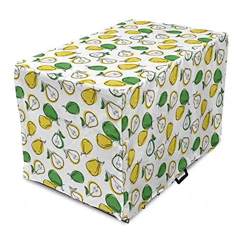 Ambesonne Fruit Dog Crate Cover, Fresh Pear Slices Leaves Juicy Organic Food Eat Summer Garden Pattern, Easy To Use Pet Kennel Cover For Small Dogs Puppies Kittens, 22 Inch, Green Earth Yellow White 3 Ambesonne Fruit Dog Crate Cover, Fresh Pear Slices Leaves Juicy Organic Food Eat Summer Garden Pattern, Easy To Use Pet Kennel Cover For Small Dogs Puppies Kittens, 22 Inch, Green Earth Yellow White