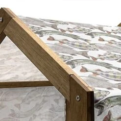 Ambesonne Fishes Wooden Pet House, Watercolor Common Carp Perch And Bass Freshwater Animals Themed Seafood Drawing, Indoor & Outdoor Portable Dog Kennel With Pillow And Cover, Small, Multicolor -Zoo Shop 51egrqPL6ZL