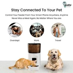 Wretro Smart Pet Feeder With Camera - Automatic 6L WiFi Dog/Cat Food Dispenser, HD Video, Voice Recording, Smartphone App Control, Dual Power Backup - White001 -Zoo Shop 51eleMtMbkL