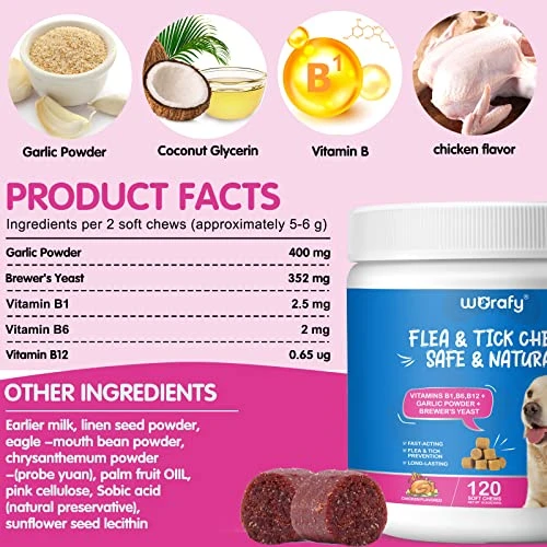 Flea And Tick Prevention For Dogs Chewables Pills, 120 Tablets Flea And Tick Chews For Dogs, Oral Flea Pills For All Breeds And Ages Dogs, Oral Flea Pills For Dogs Supplement 4 Flea And Tick Prevention For Dogs Chewables Pills, 120 Tablets Flea And Tick Chews For Dogs, Oral Flea Pills For All Breeds And Ages Dogs, Oral Flea Pills For Dogs Supplement - Image 2