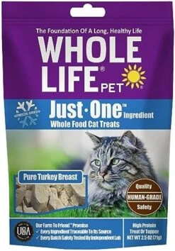 Whole Life Pet Just One Turkey - Cat Treat Or Topper - Human Grade, Freeze Dried, One Ingredient - Protein Rich, Grain Free, Made In The USA -Zoo Shop 51fG8WGK6yL. AC
