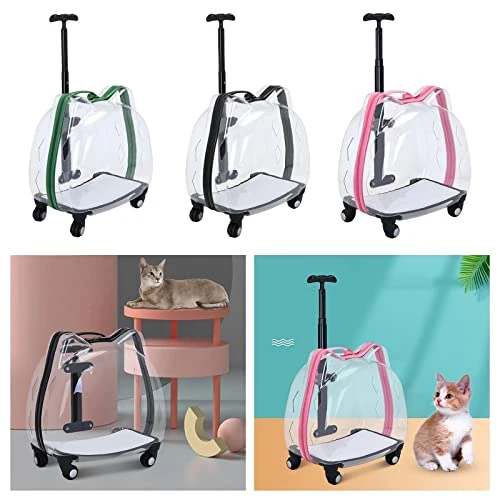 LEFEDA Portable Trolley Case Carrier, Cat Bubbles Pet Bag Case, Transparent Breathable Cat Trolley, For Small Dogs And Cats Pet Backpack Carrier (Color : Black) 7 LEFEDA Portable Trolley Case Carrier, Cat Bubbles Pet Bag Case, Transparent Breathable Cat Trolley, For Small Dogs And Cats Pet Backpack Carrier (Color : Black) - Image 5