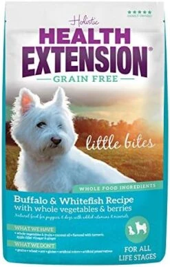Health Extension Little Bites Dry Dog Food, Natural Food With Vitamins & Minerals, Suitable For All Puppies, Grain Free Buffalo & Whitefish Recipe With Whole Vegetable & Berries (10 Pound / 4.5 Kg) -Zoo Shop 51fkariyAYL. AC 3