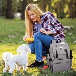 Mobile Dog Gear, Ultimate Week Away Backpack, Includes 2 Food Carriers And 2 Collapsible Silicone Bowls, Heathered Gray -Zoo Shop 51fpstGkYXL