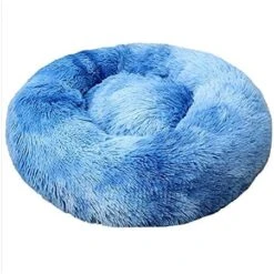 YangYan Round Washable Long Plush Dog Kennel New Super Soft Dog Mat Dog Basket Pet Bed Cat House Velvet Mats Sofa For Dog (Color : Sky Blue, Size : 40cm) -Zoo Shop 51frB0Tg1fL. AC