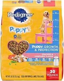 Pedigree Puppy Growth & Protection Dry Dog Food Grilled Steak & Vegetable Flavor, 14 Lb. Bag -Zoo Shop 51ftrwy0WaL. AC 1