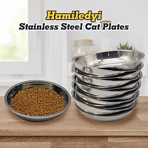 Hamiledyi 12 Pcs Stainless Steel Cat Bowls Replacement Whisker Fatigue Relief Cat Plates Pet Water Dish Shallow Kitten Bowls Pet Bowls For Dogs Cats And Other Small Animals (7.68 Inch Diameter) 8 Hamiledyi 12 Pcs Stainless Steel Cat Bowls Replacement Whisker Fatigue Relief Cat Plates Pet Water Dish Shallow Kitten Bowls Pet Bowls For Dogs Cats And Other Small Animals (7.68 Inch Diameter) - Image 6