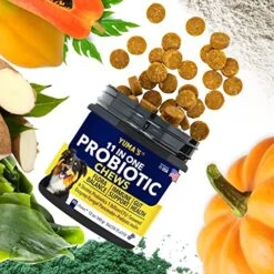 Probiotic For Dogs And Puppies With Enzyme Blend, Gut Flora And Digestive Health, Itchy Skin & Seasonal Allergies, Prebiotic Inulin, Fungal Pancreatin, Seaweed, Papaya, Spirulina With MSM -Zoo Shop 51gEpf7MLAL