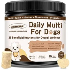Daily Dog Vitamins For Overall Wellness, With Glucosamine & Probiotics For Dogs, Support Digestion, Joint, Skin, Energy For Small & Senior Dogs, Vitamin B, Minerals And Antioxidants For Immune Health