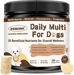 Daily Dog Vitamins For Overall Wellness, With Glucosamine & Probiotics For Dogs, Support Digestion, Joint, Skin, Energy For Small & Senior Dogs, Vitamin B, Minerals And Antioxidants For Immune Health 12 Daily Dog Vitamins For Overall Wellness, With Glucosamine & Probiotics For Dogs, Support Digestion, Joint, Skin, Energy For Small & Senior Dogs, Vitamin B, Minerals And Antioxidants For Immune Health -Zoo Shop 51gWBiBxI1L. AC
