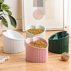Pink Ceramic Raised Cat Bowls, Tilted Elevated Food Or Water Bowls, Stress Free, Backflow Prevention, Dishwasher And Microwave Safe, Lead & Cadmium Free 19 Pink Ceramic Raised Cat Bowls, Tilted Elevated Food Or Water Bowls, Stress Free, Backflow Prevention, Dishwasher And Microwave Safe, Lead & Cadmium Free -Zoo Shop 51gc4ipLq0L