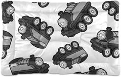 Fast Junk Food Hamburger French Fries Ice Cream Faces On Black Dog Cat Bed Mat Soft Crate Pad Mattress Cushion For Small Medium Pets, Anti Slip Sleeping Kennel Mat Washable & Dry 36x24 Inch -Zoo Shop 51ggiKoTWHL. AC